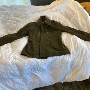 Kenneth Cole military green pea coat